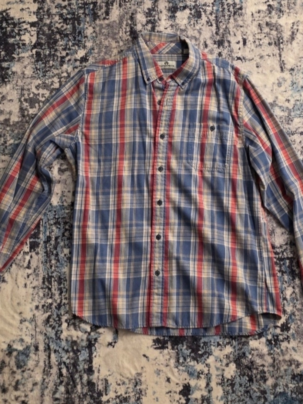 💥💥5 For $25💥💥 Weatherproof Men's Plaid Button-Down Shirt - Blue, Red & White